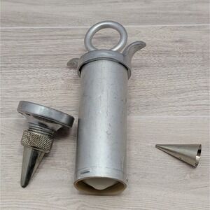 Vintage Ateco Standard Icing Syringe w/ Tips Cake Decorating Tool Metal USA